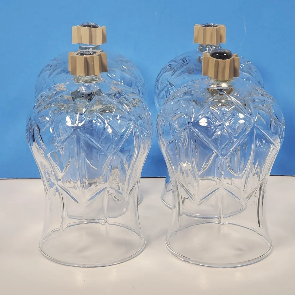 Vintage Votive Cups Ridged Glass Peg Candles Home Interiors Quantity of 4 -B14